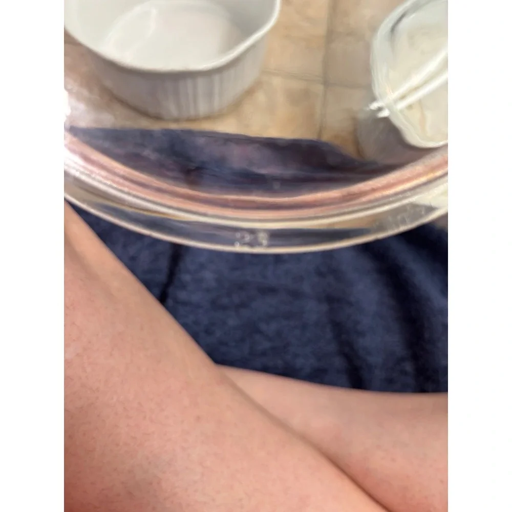Vintage Pyrex Clear Glass Casserole Replacement Lid 23 Sunburst Pattern 6.25